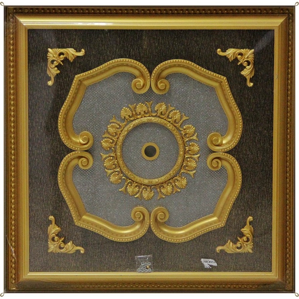 100 Cm Kare Osmanli Saray Tavan S-513 Avize Gobegi Altin Varak Kaplamali 3D